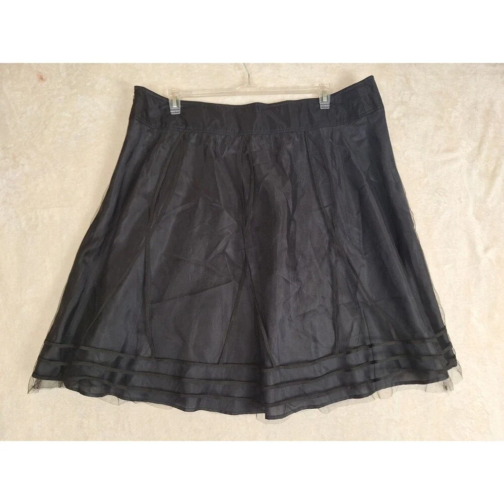 Y2K Midnight Velvet Skirt Slip Womens 20W Layered Fairy Whimsigoth Tulle Black